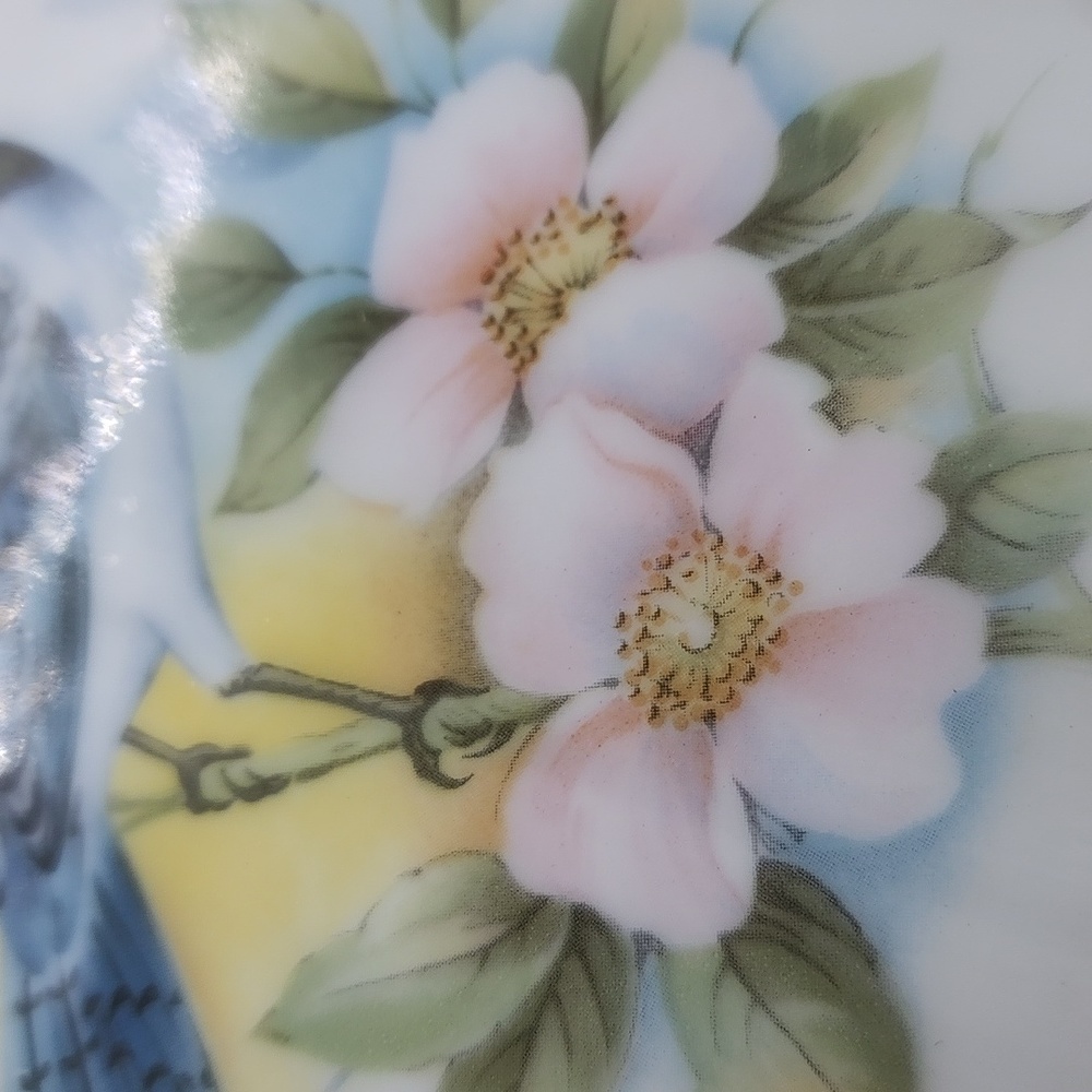 Vintage Bird and Flowers Round Suncather - Picture 5 of 9